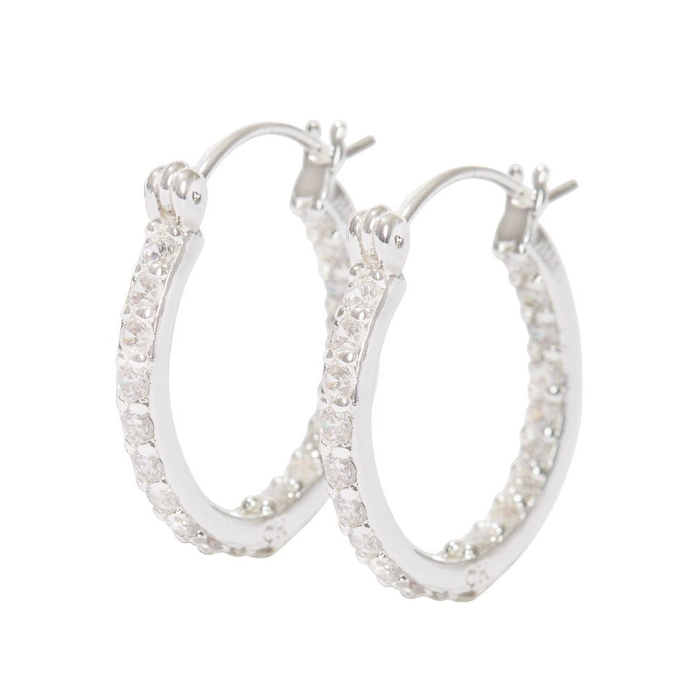 Crystal Haze Mini Serena Hoops - Silver